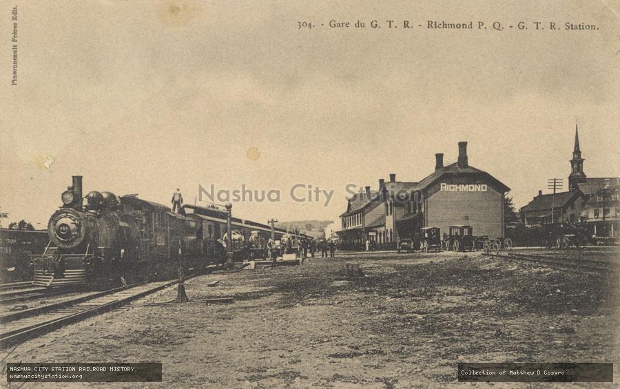 Postcard: Richmond, Quebec, Grand Trunk Railway Station